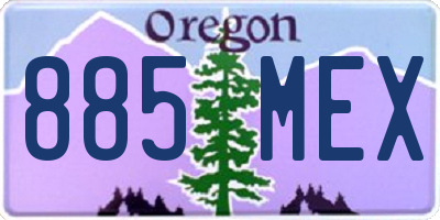 OR license plate 885MEX