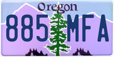 OR license plate 885MFA