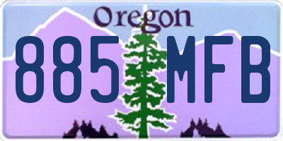 OR license plate 885MFB
