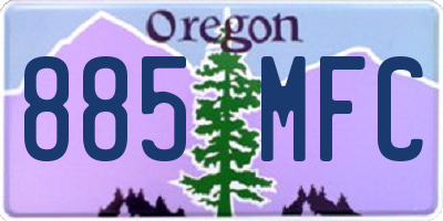 OR license plate 885MFC