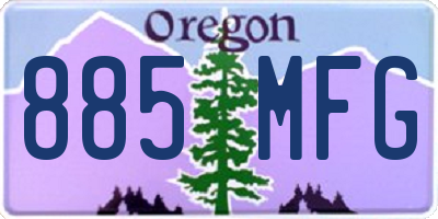 OR license plate 885MFG