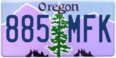 OR license plate 885MFK