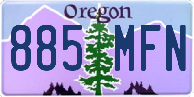 OR license plate 885MFN