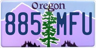 OR license plate 885MFU