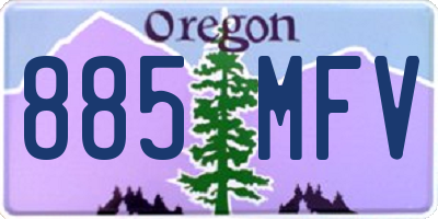 OR license plate 885MFV