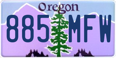 OR license plate 885MFW