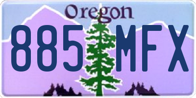 OR license plate 885MFX