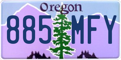 OR license plate 885MFY