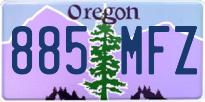 OR license plate 885MFZ