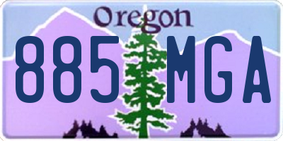 OR license plate 885MGA