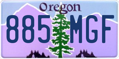 OR license plate 885MGF