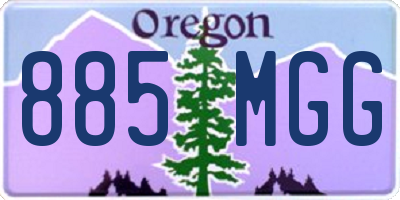 OR license plate 885MGG