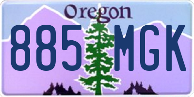 OR license plate 885MGK