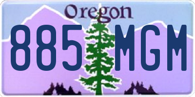 OR license plate 885MGM
