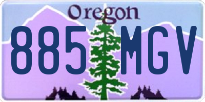 OR license plate 885MGV