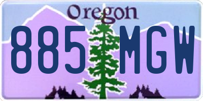 OR license plate 885MGW