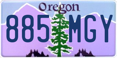OR license plate 885MGY