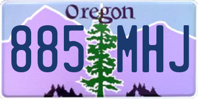 OR license plate 885MHJ