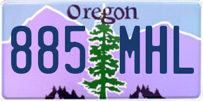 OR license plate 885MHL