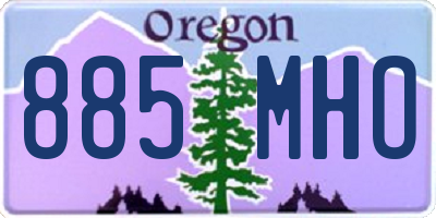 OR license plate 885MHO