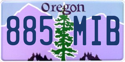OR license plate 885MIB