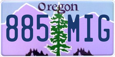 OR license plate 885MIG