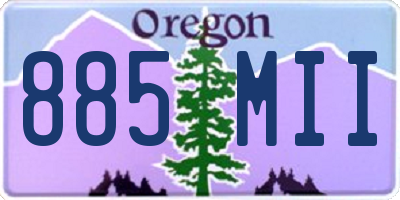OR license plate 885MII