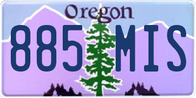 OR license plate 885MIS