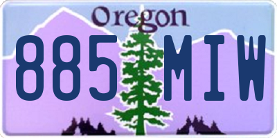 OR license plate 885MIW