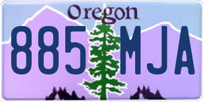 OR license plate 885MJA