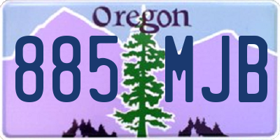 OR license plate 885MJB