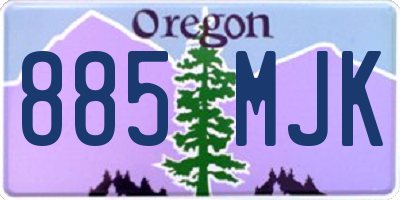 OR license plate 885MJK