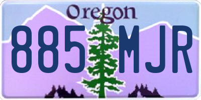 OR license plate 885MJR