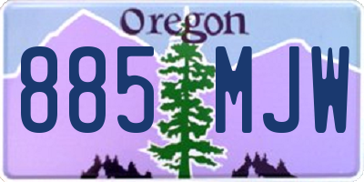 OR license plate 885MJW