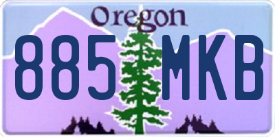 OR license plate 885MKB