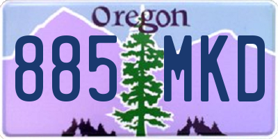 OR license plate 885MKD