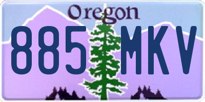 OR license plate 885MKV