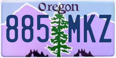 OR license plate 885MKZ