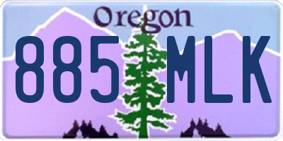 OR license plate 885MLK