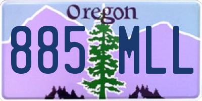 OR license plate 885MLL
