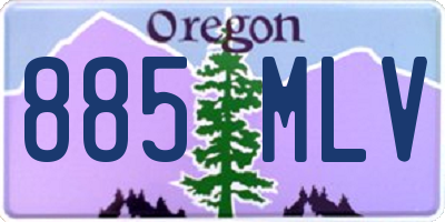OR license plate 885MLV