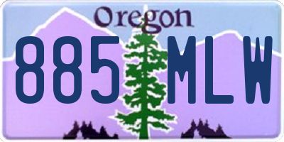 OR license plate 885MLW