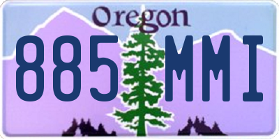 OR license plate 885MMI