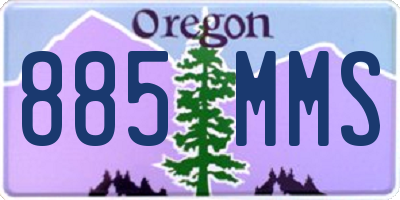 OR license plate 885MMS
