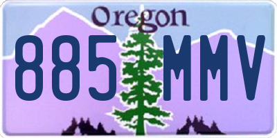 OR license plate 885MMV