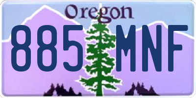 OR license plate 885MNF