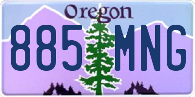 OR license plate 885MNG