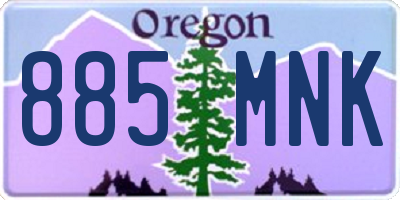 OR license plate 885MNK