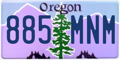 OR license plate 885MNM