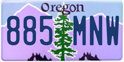 OR license plate 885MNW